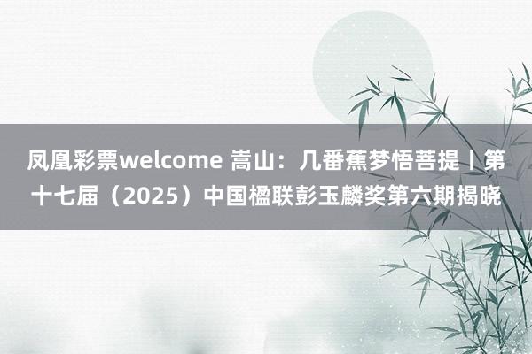 凤凰彩票welcome 嵩山：几番蕉梦悟菩提丨第十七届（2025）中国楹联彭玉麟奖第六期揭晓