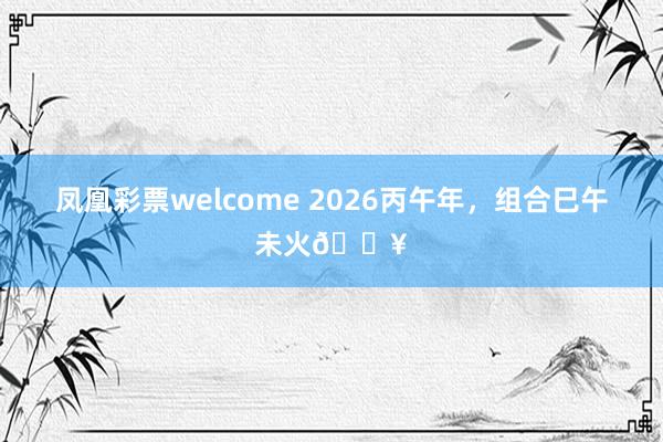 凤凰彩票welcome 2026丙午年，组合巳午未火🔥