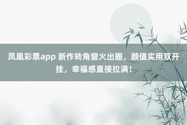 凤凰彩票app 新作转角窗火出圈,颜值实用双开挂,幸福感直接拉满!