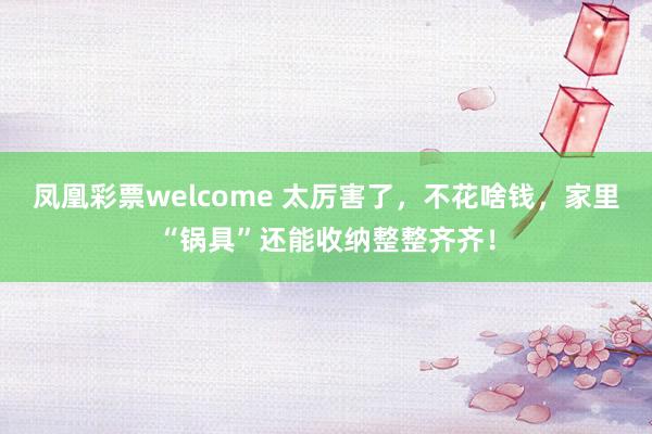 凤凰彩票welcome 太厉害了，不花啥钱，家里“锅具”还能收纳整整齐齐！