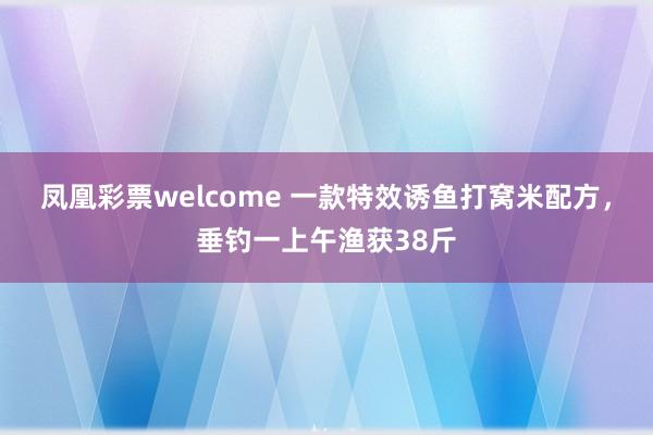 凤凰彩票welcome 一款特效诱鱼打窝米配方，垂钓一上午渔获38斤