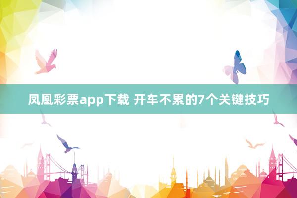 凤凰彩票app下载 开车不累的7个关键技巧