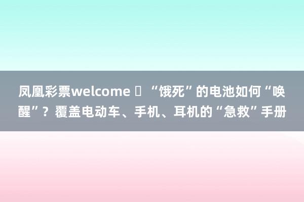 凤凰彩票welcome ​“饿死”的电池如何“唤醒”？覆盖电动车、手机、耳机的“急救”手册