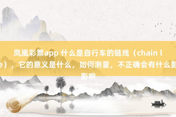 凤凰彩票app 什么是自行车的链线（chain line），它的意义是什么，如何测量，不正确会有什么影响