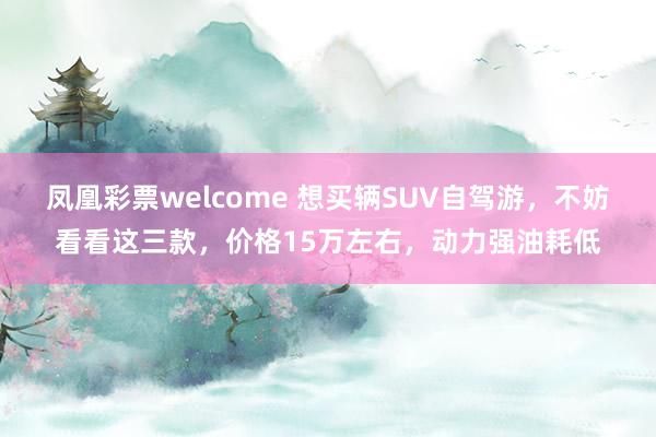 凤凰彩票welcome 想买辆SUV自驾游，不妨看看这三款，价格15万左右，动力强油耗低