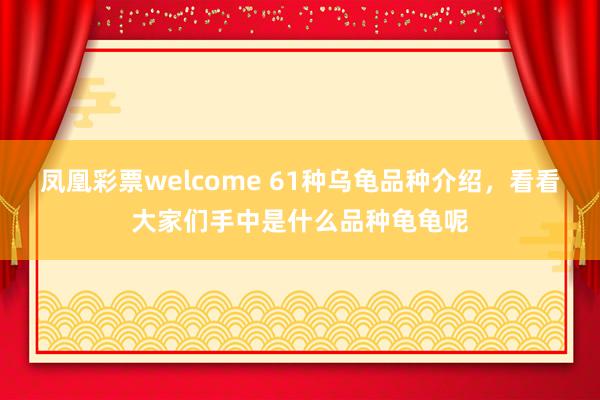 凤凰彩票welcome 61种乌龟品种介绍，看看大家们手中是什么品种龟龟呢