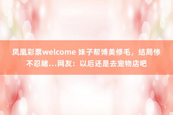 凤凰彩票welcome 妹子帮博美修毛,结局惨不忍睹…网友:以后还是去宠物店吧