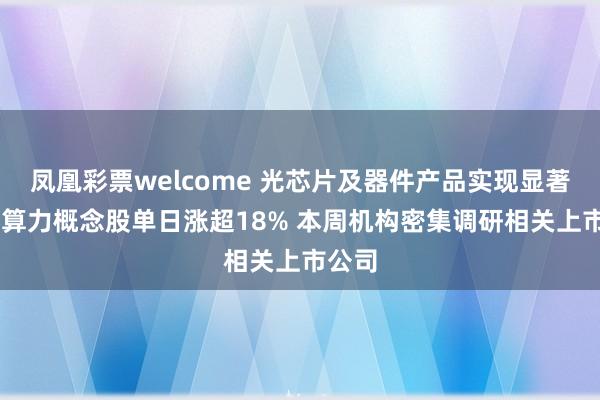 凤凰彩票welcome 光芯片及器件产品实现显著增长 算力概念股单日涨超18% 本周机构密集调研相关上市公司