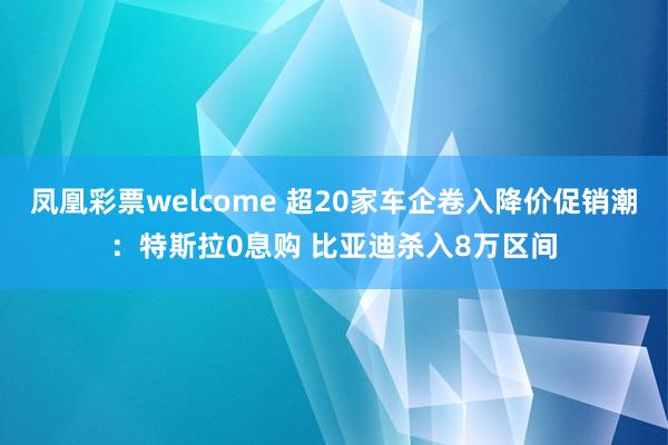 凤凰彩票welcome 超20家车企卷入降价促销潮：特斯拉0息购 比亚迪杀入8万区间