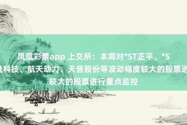 凤凰彩票app 上交所：本周对*ST正平、*ST亚振、国晟科技、航天动力、天普股份等波动幅度较大的股票进行重点监控