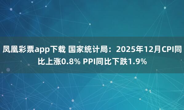 凤凰彩票app下载 国家统计局：2025年12月CPI同比上涨0.8% PPI同比下跌1.9%