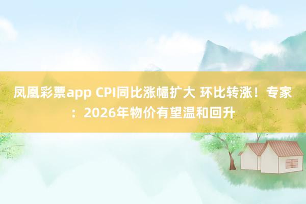 凤凰彩票app CPI同比涨幅扩大 环比转涨！专家：2026年物价有望温和回升