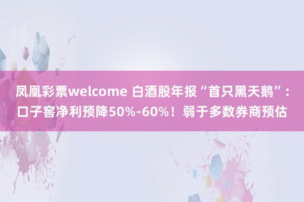 凤凰彩票welcome 白酒股年报“首只黑天鹅”：口子窖净利预降50%-60%！弱于多数券商预估