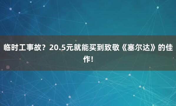 临时工事故？20.5元就能买到致敬《塞尔达》的佳作!