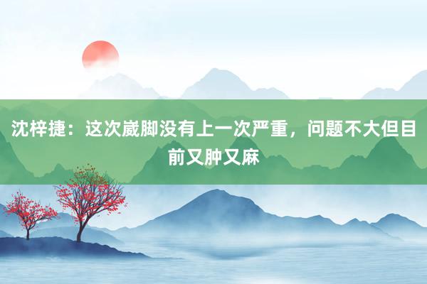 沈梓捷：这次崴脚没有上一次严重，问题不大但目前又肿又麻