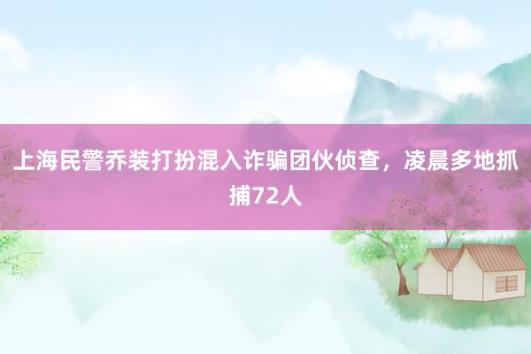 上海民警乔装打扮混入诈骗团伙侦查，凌晨多地抓捕72人