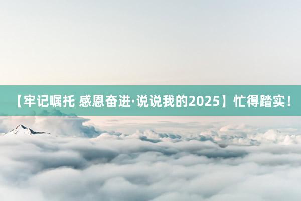 【牢记嘱托 感恩奋进·说说我的2025】忙得踏实！