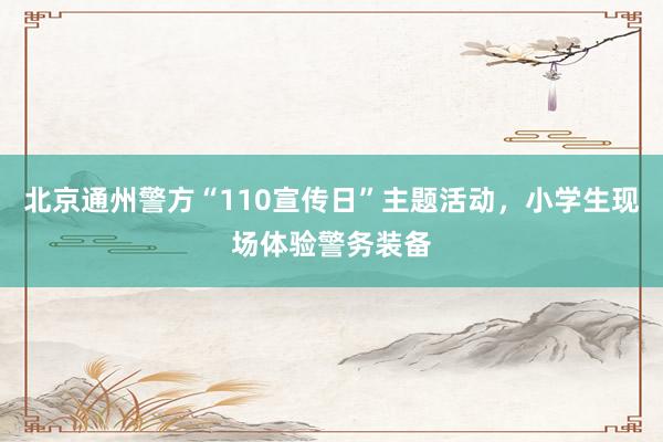 北京通州警方“110宣传日”主题活动，小学生现场体验警务装备