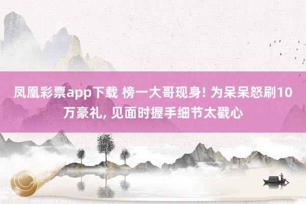 凤凰彩票app下载 榜一大哥现身! 为呆呆怒刷10万豪礼, 见面时握手细节太戳心