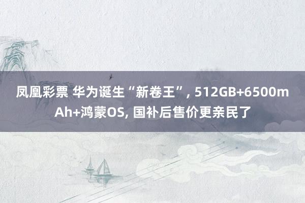凤凰彩票 华为诞生“新卷王”, 512GB+6500mAh+鸿蒙OS, 国补后售价更亲民了