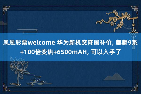 凤凰彩票welcome 华为新机突降国补价, 麒麟9系+100倍变焦+6500mAH, 可以入手了