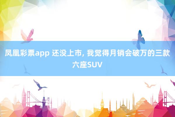 凤凰彩票app 还没上市, 我觉得月销会破万的三款六座SUV