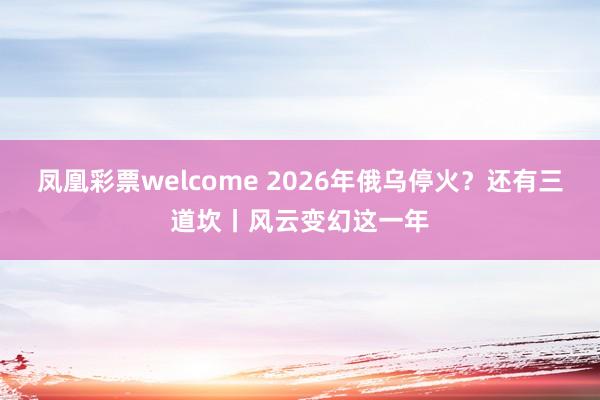 凤凰彩票welcome 2026年俄乌停火？还有三道坎丨风云变幻这一年
