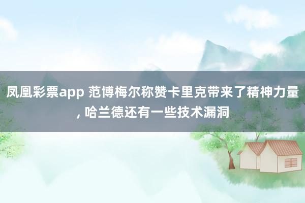 凤凰彩票app 范博梅尔称赞卡里克带来了精神力量, 哈兰德还有一些技术漏洞