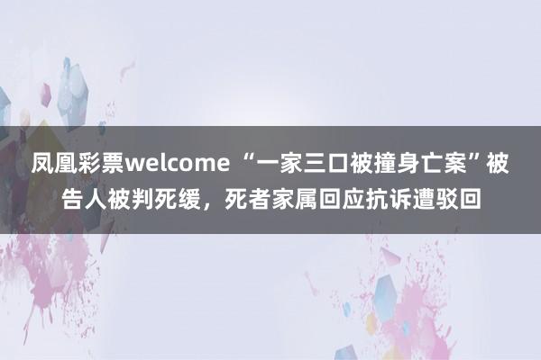 凤凰彩票welcome “一家三口被撞身亡案”被告人被判死缓，死者家属回应抗诉遭驳回