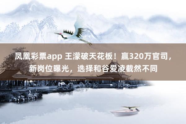 凤凰彩票app 王濛破天花板！赢320万官司，新岗位曝光，选择和谷爱凌截然不同