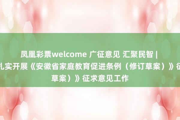 凤凰彩票welcome 广征意见 汇聚民智 | 安徽省妇联扎实开展《安徽省家庭教育促进条例(修订草案)》征求意见工作